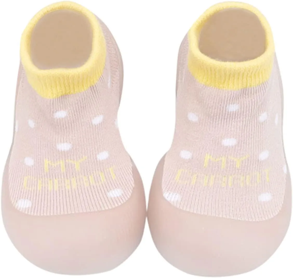 Baby Walking Sock Shoes Infant Slippers Stretchy Knit Slip-On Sneaker Lightweight Floor Slippers House Shoes Socks