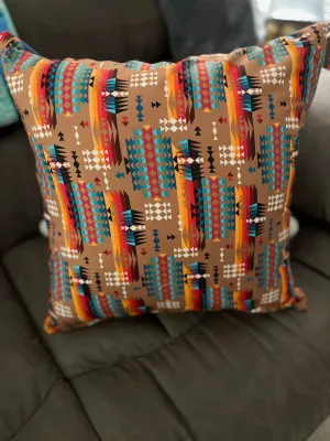 Brown Aztec Western Style Pillow 18 inch Covers