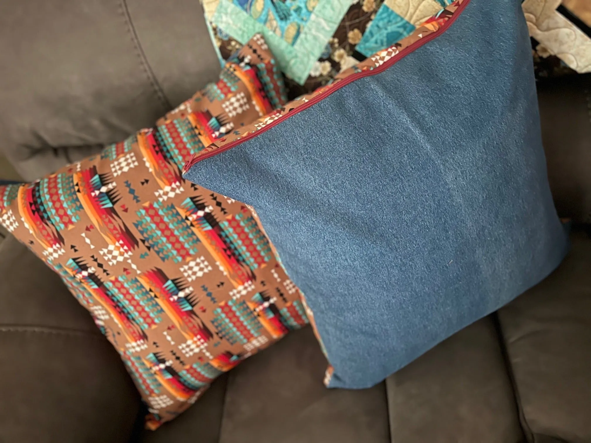Brown Aztec Western Style Pillow 18 inch Covers