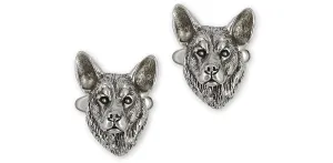 Cattle Dog Cufflinks Sterling Silver Handmade Australian Cattle Dog Jewelry  CTD2-CL