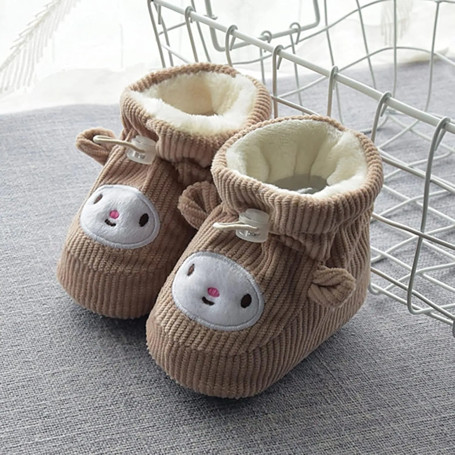 Children Floor Boots Toddler Shoes Cotton Shoes Plus Velvet Thick Warm Soft Soles Cute Shoes Kids Boots for Girls