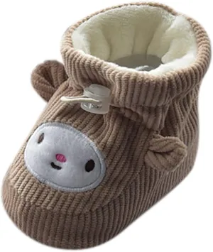 Children Floor Boots Toddler Shoes Cotton Shoes Plus Velvet Thick Warm Soft Soles Cute Shoes Kids Boots for Girls