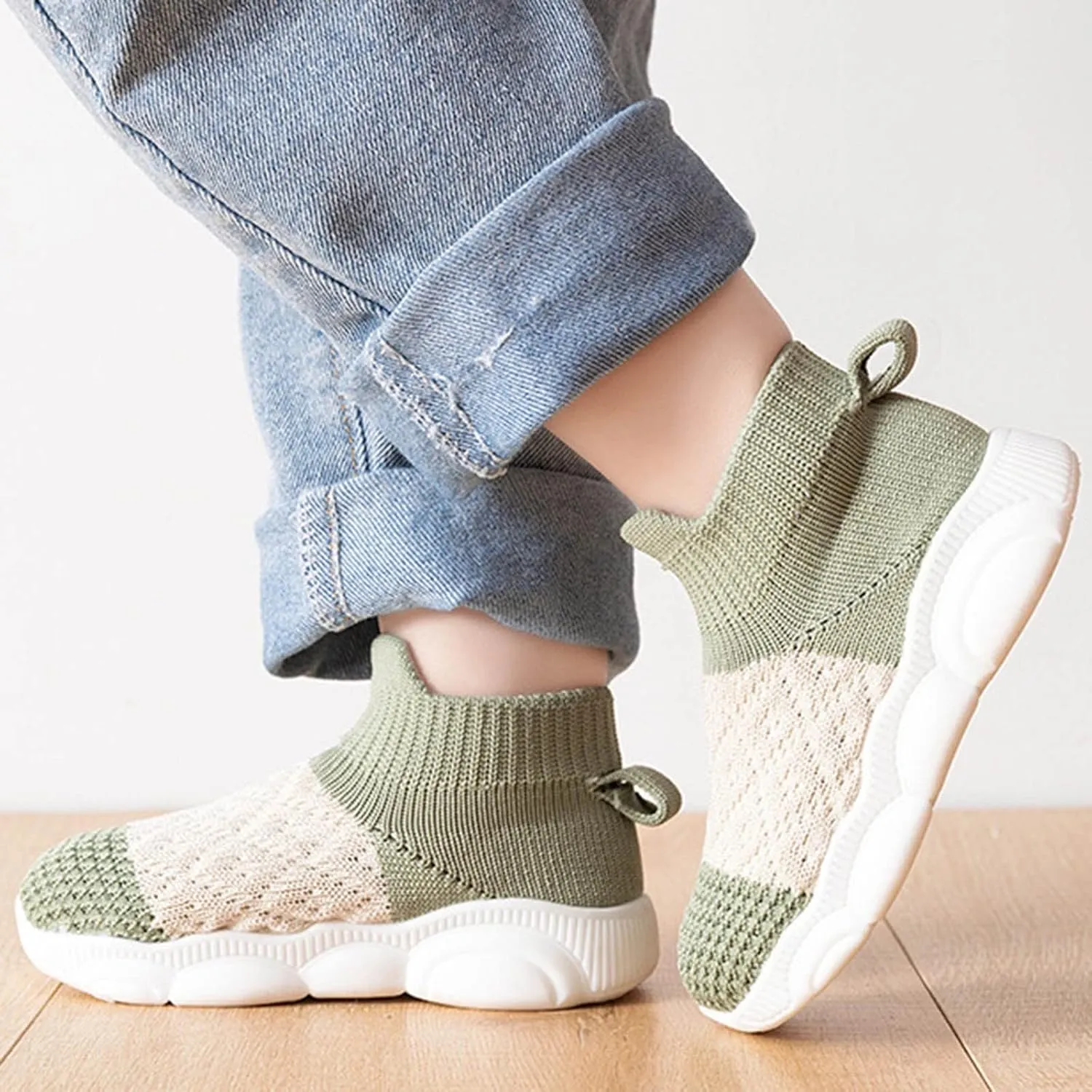Children Shoes Fashion Thick Breathable Sneakers Baby Toddler Shoes Mesh Children Solid Color Girls Slip on Shoes Size 2