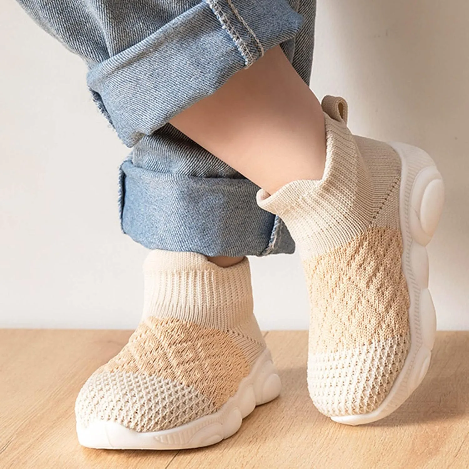 Children Shoes Fashion Thick Breathable Sneakers Baby Toddler Shoes Mesh Children Solid Color Girls Slip on Shoes Size 2
