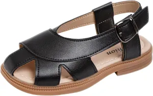 Children Shoes Flat Sandals Hollow Beach Shoes Fashion Soft Sole Girls Boys Casual Sandals Sandals for Baby Girls (Black, 10 Toddler)