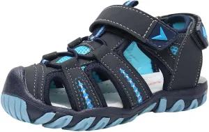 Childrens Leather Hook Loop Sandals Boys Girls Kids Soft Non Slip Adjusted Barefoot Shoes Summer Casual Breathable Shoes