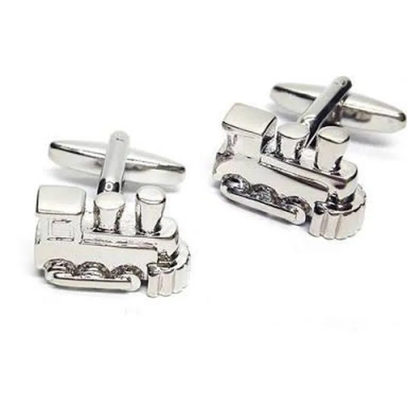 Cufflinks - Silver Trains