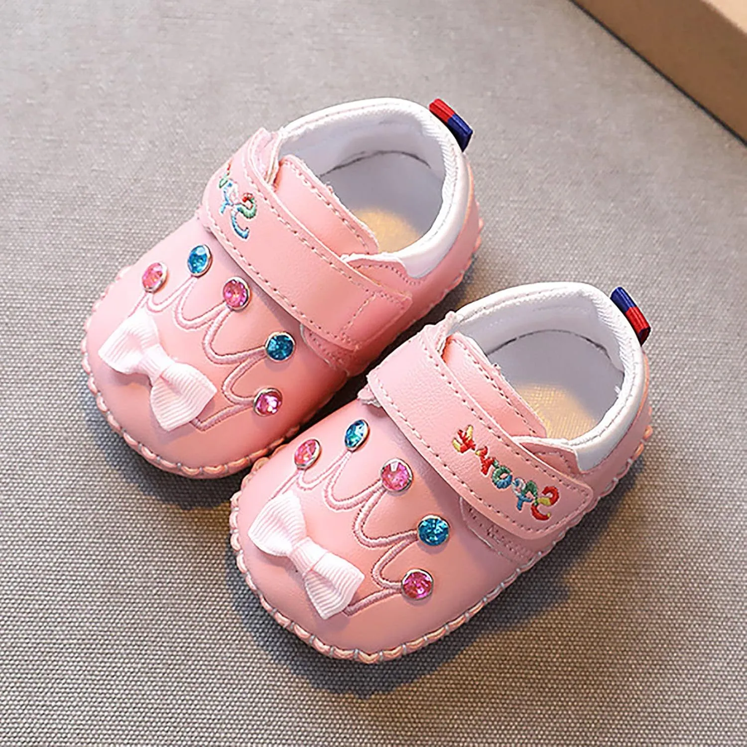 Cute artoon Baby Leather Prewalker Shoes Soft Sole occasins Infant Toddler Slip On First Jelly Flip Flops for Kids