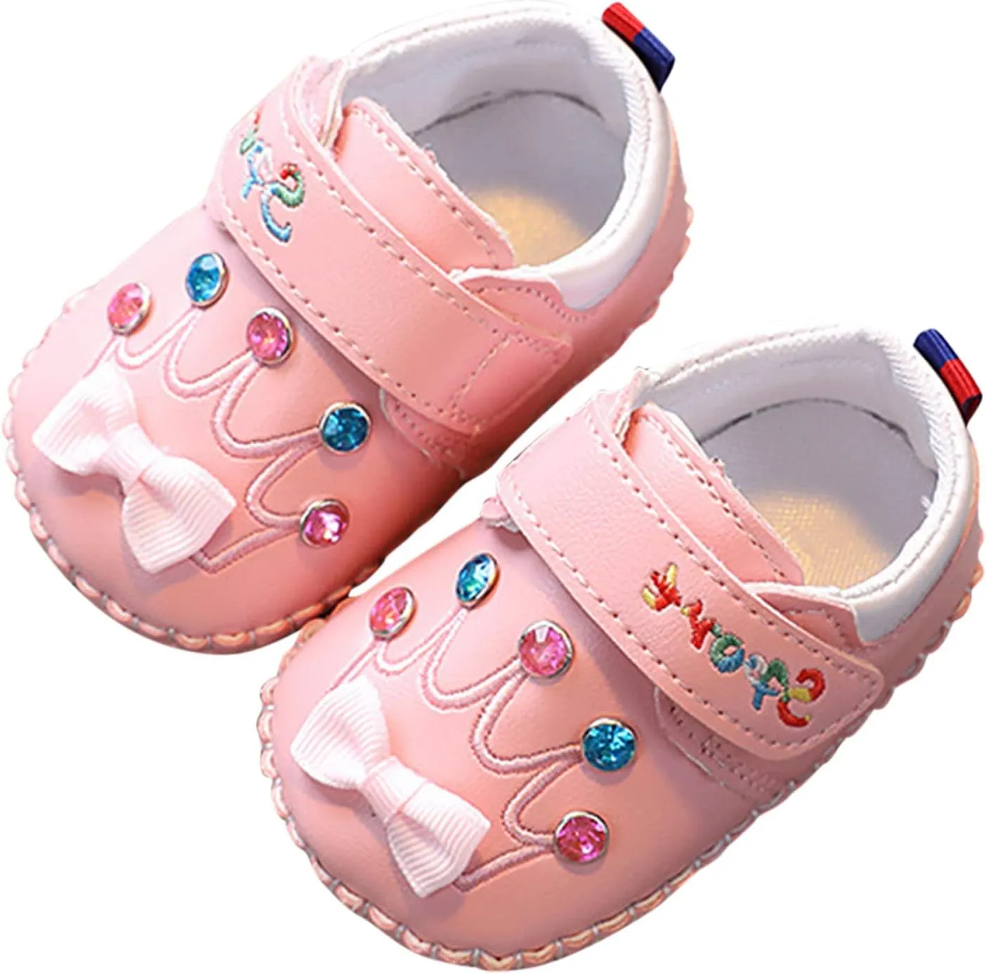 Cute artoon Baby Leather Prewalker Shoes Soft Sole occasins Infant Toddler Slip On First Jelly Flip Flops for Kids