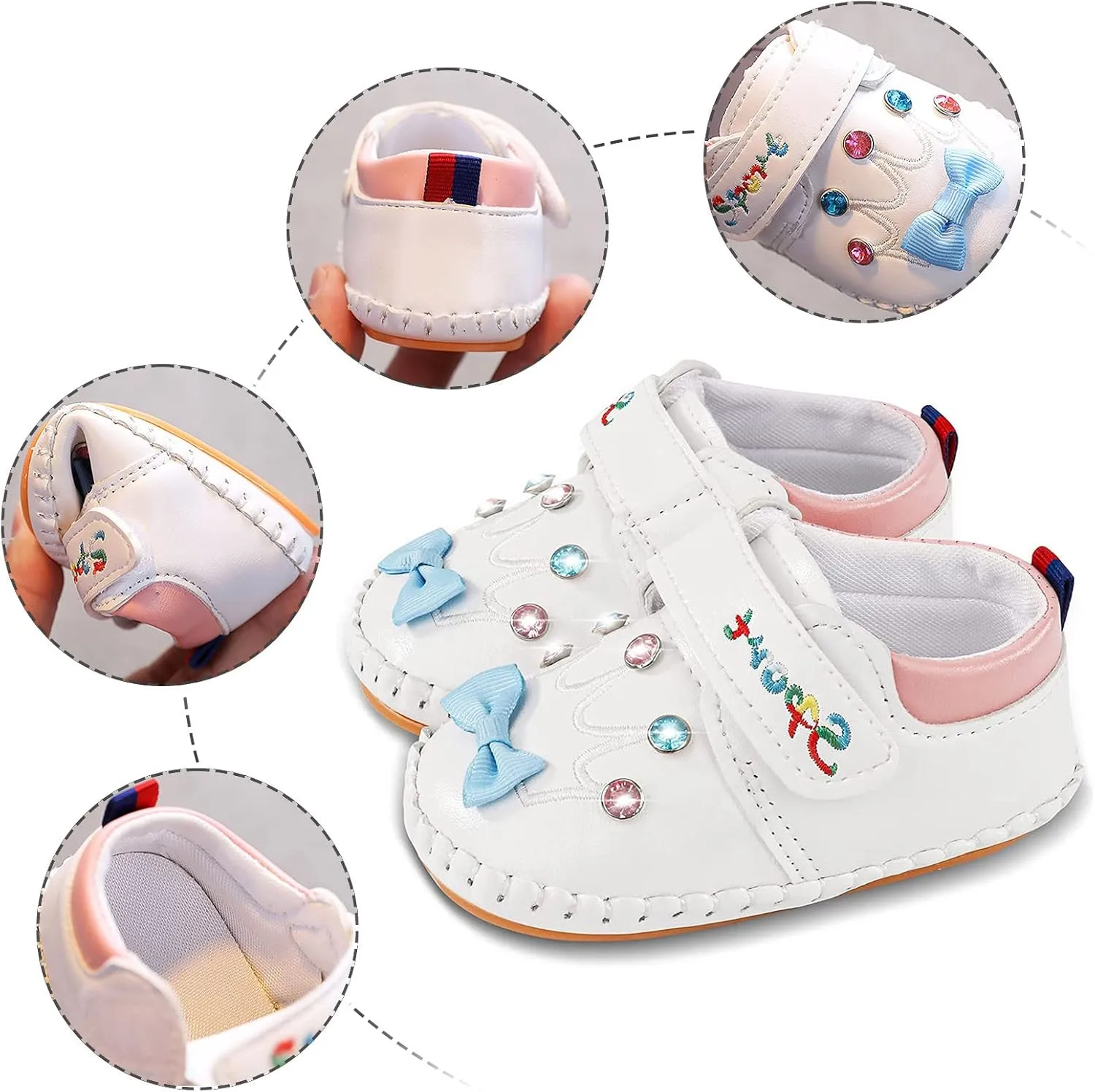 Cute artoon Baby Leather Prewalker Shoes Soft Sole occasins Infant Toddler Slip On First Jelly Flip Flops for Kids