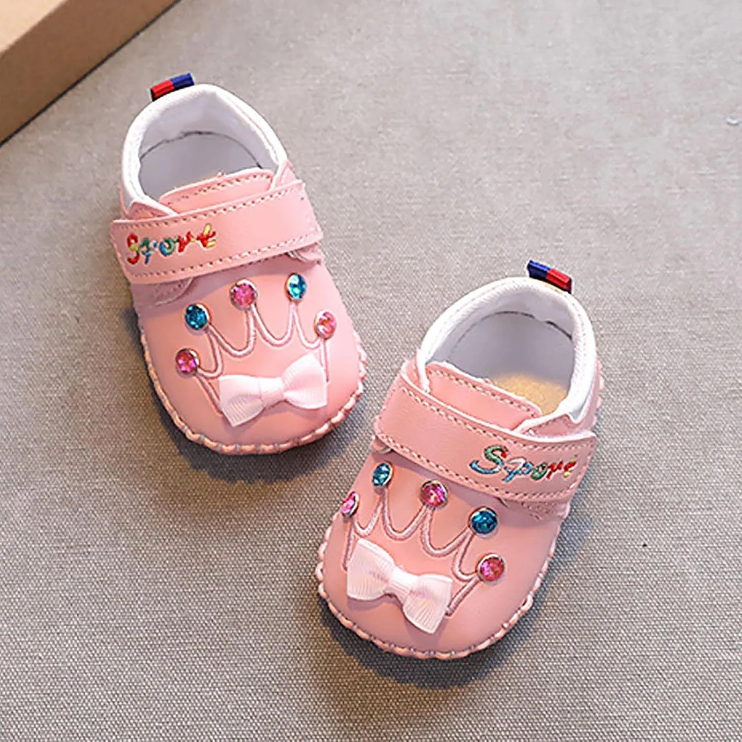 Cute artoon Baby Leather Prewalker Shoes Soft Sole occasins Infant Toddler Slip On First Jelly Flip Flops for Kids