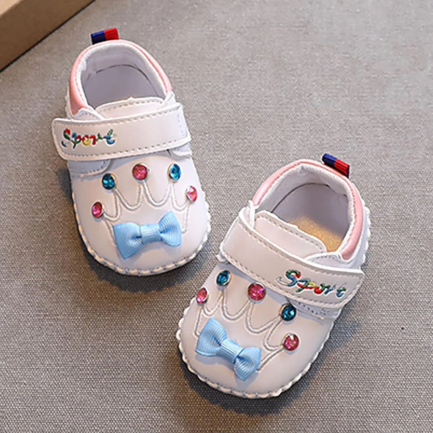 Cute artoon Baby Leather Prewalker Shoes Soft Sole occasins Infant Toddler Slip On First Jelly Flip Flops for Kids