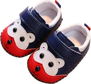 Cute artoon Baby Leather Prewalker Shoes Soft Sole occasins Infant Toddler Slip On First Jelly Flip Flops for Kids
