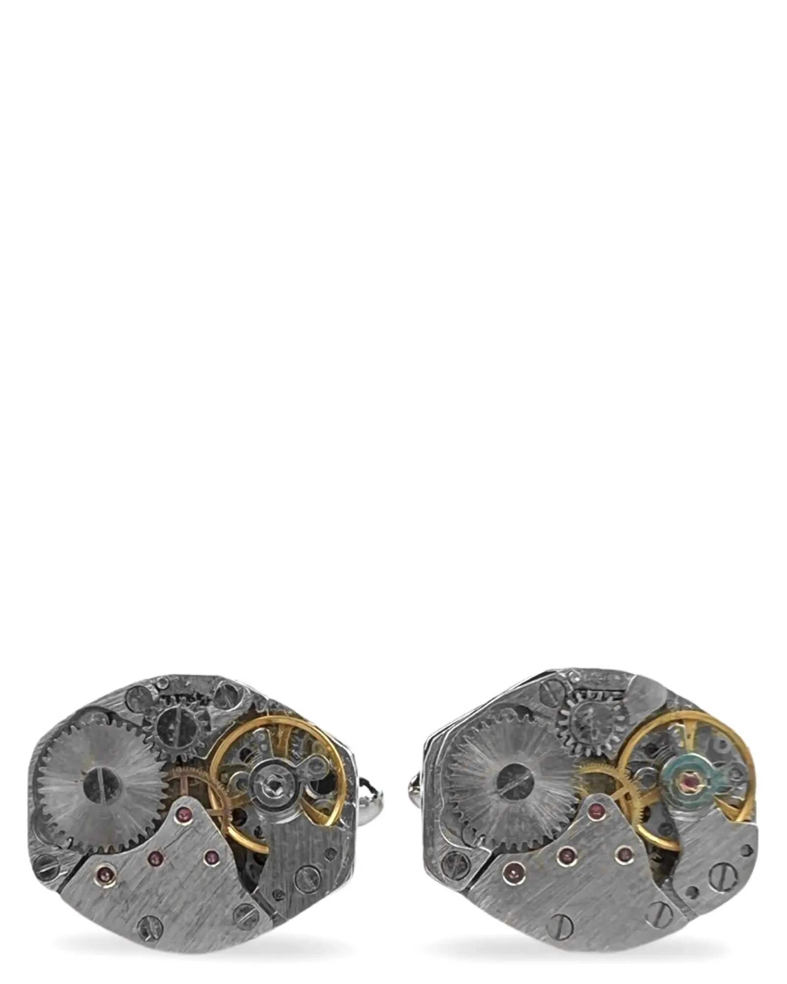 DCLIC Naked Gear Oval Cufflink - Silver