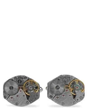 DCLIC Naked Gear Oval Cufflink - Silver