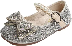 Dress Shoes for Girls,1-11 Years Fashion Girls Casual Shoes Rhinestone Sequin Bow Buckle Dance Shoes Toddler Shoes