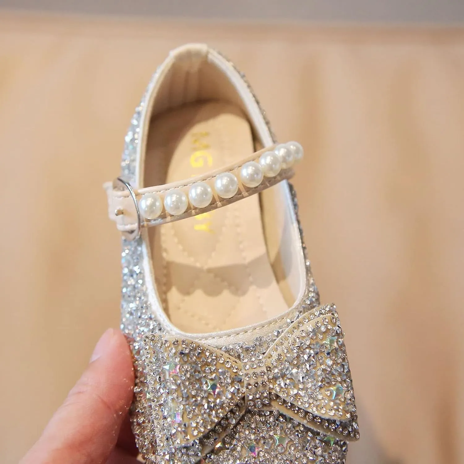 Dress Shoes for Girls,1-11 Years Fashion Girls Casual Shoes Rhinestone Sequin Bow Buckle Dance Shoes Toddler Shoes