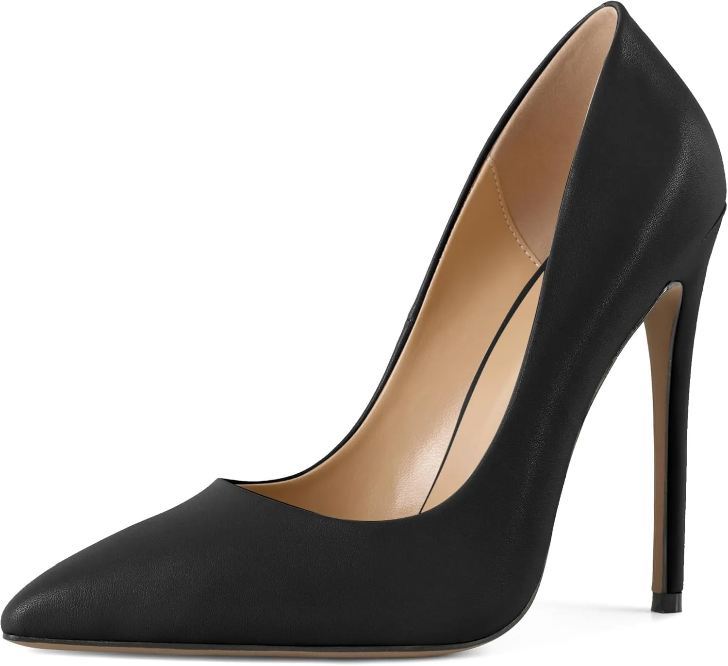 Eldof Women's Stilettos High Heels Slip On Pointed Closed Toe Classic Wedding Party Dressy Pumps 4.7 Inches