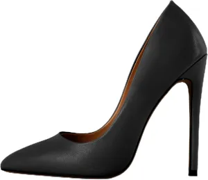 Eldof Women's Stilettos High Heels Slip On Pointed Closed Toe Classic Wedding Party Dressy Pumps 4.7 Inches