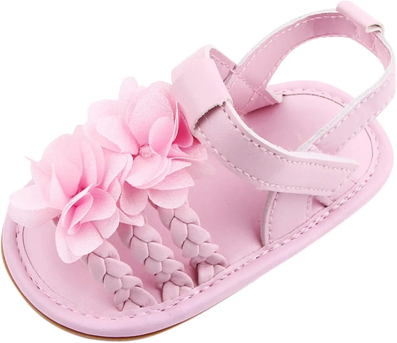 EnJoCho 0-18 Months Baby Boy Girl Summer Flower Sandals Non Slip Soft Sole Open Toe Toddler First Walker Crib Dress
