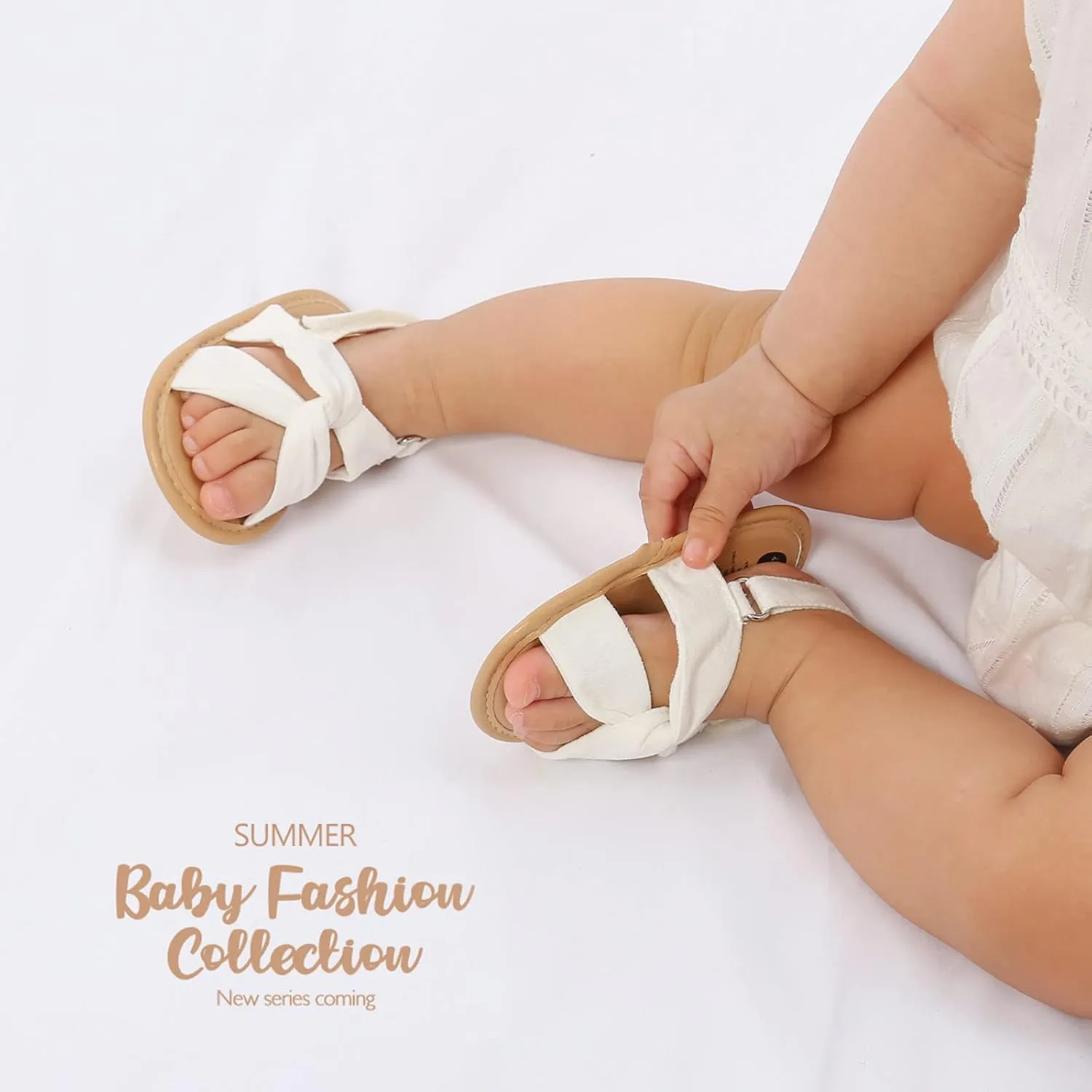 EnJoCho Baby Girls 0-18M Sandals Summer Shoes Soft Sole Outdoor First Walk Toddler Girls Shoes Flats for Party Wedding