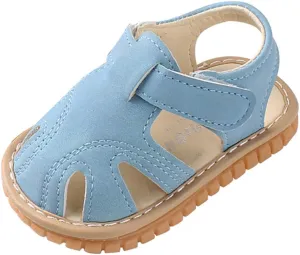 EnJoCho Baby Sandals,Newborn Baby Girls Boys Roman Shoes Sandals First Walkers Soft Sole Shoes for 0-18Months Toddler (Blue #1TY, 12-15 Months)