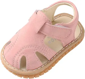 EnJoCho Baby Sandals,Newborn Baby Girls Boys Roman Shoes Sandals First Walkers Soft Sole Shoes for 0-18Months Toddler (Pink #1TY, 15-18 Months)