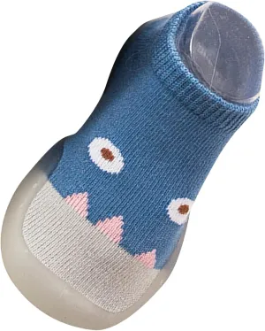EnJoCho Newborn Baby Boys Girls Warm Socks Shoes Cartoon Cute Warm Anti-Slip Soft Sole Knit Slipper Prewalkers (Gray-07#A, 3-6 Months)