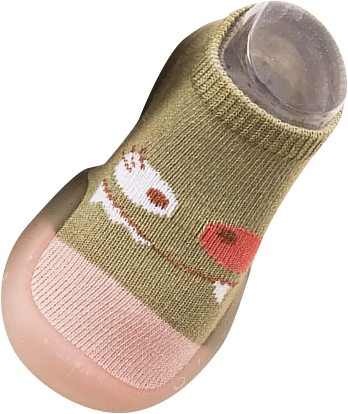 EnJoCho Newborn Baby Boys Girls Warm Socks Shoes Cartoon Cute Warm Anti-Slip Soft Sole Knit Slipper Prewalkers (Pink-07#A, 12-18 Months)