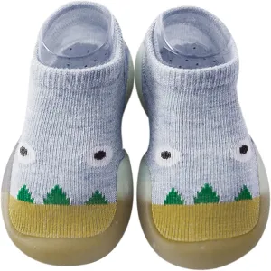 EnJoCho Newborn Baby Boys Girls Warm Socks Shoes Cartoon Cute Warm Anti-Slip Soft Sole Knit Slipper Prewalkers (Yellow-07#A, 3-6 Months)