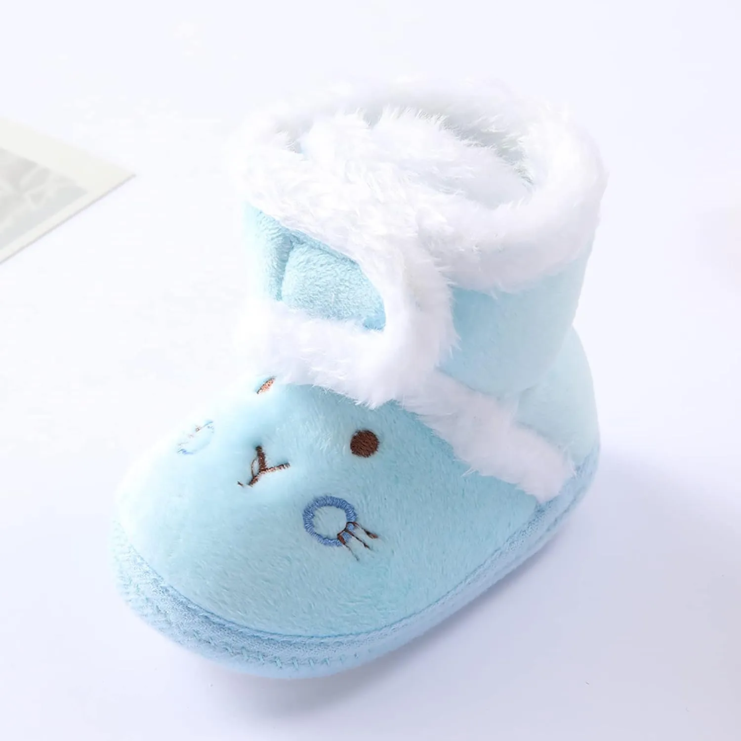 EnJoCho Newborn Boots Unisex Baby Girls Boys Winter Warm Boots Soft Sole Anti-Slip Infant Toddler Snow Prewalker Shoes (Blue-03#A, 6-9Months)