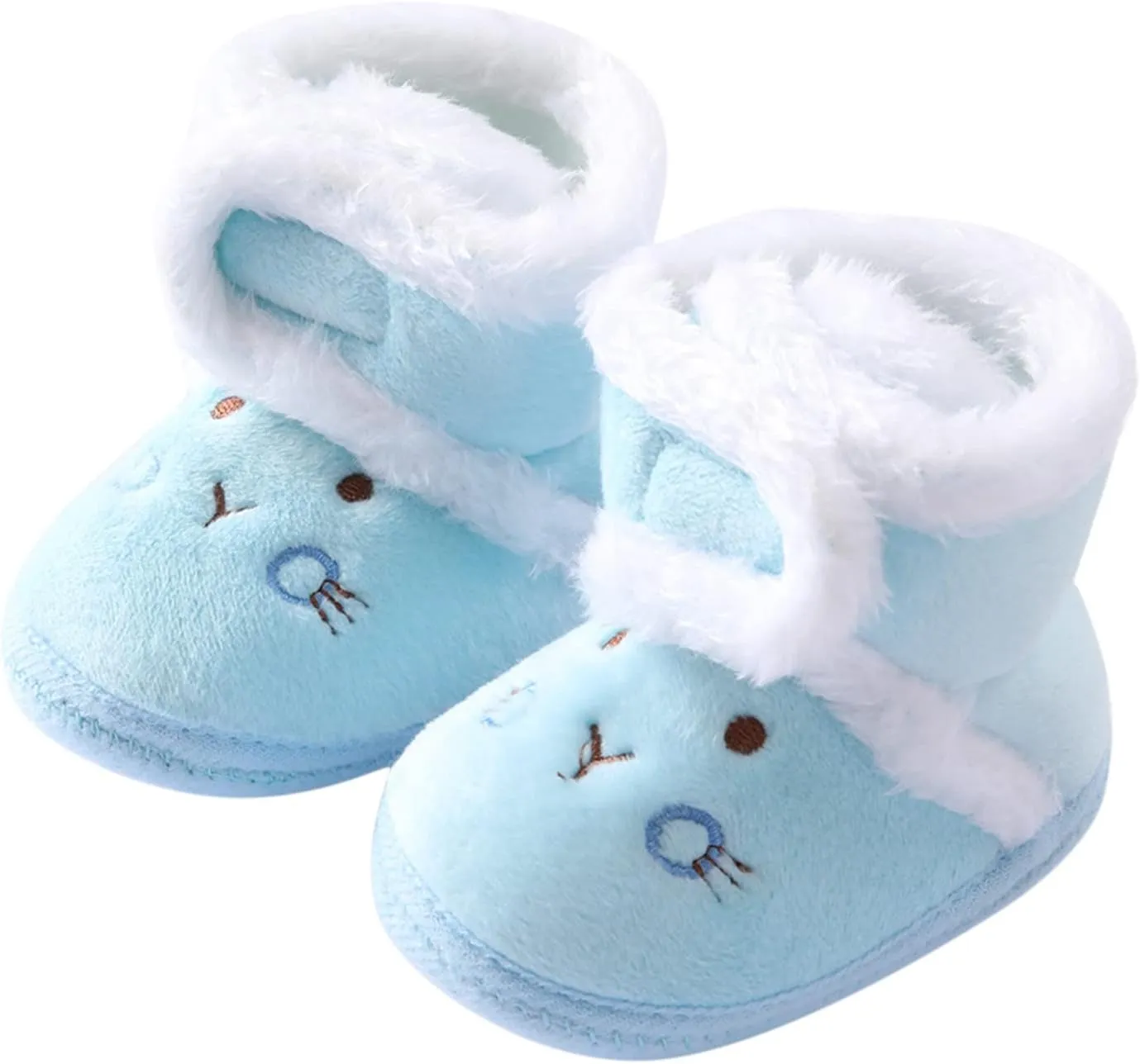 EnJoCho Newborn Boots Unisex Baby Girls Boys Winter Warm Boots Soft Sole Anti-Slip Infant Toddler Snow Prewalker Shoes (Blue-03#A, 6-9Months)