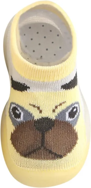 EnJoCho Sport Shoes for Toddler Warm Socks Girls Shoes Rubber Boys Sole Cute Toddler Knit Kids Baby Soft (Brown, 2-2.5 Years)