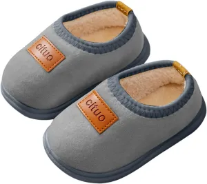 Fleece Shoes Baby Childrens Girl Cotton Shoes Solid Color Fashion Soft Sole Winter Warm Indoor Non Slip Cotton Shoes Lace up Sandals Baby Girl