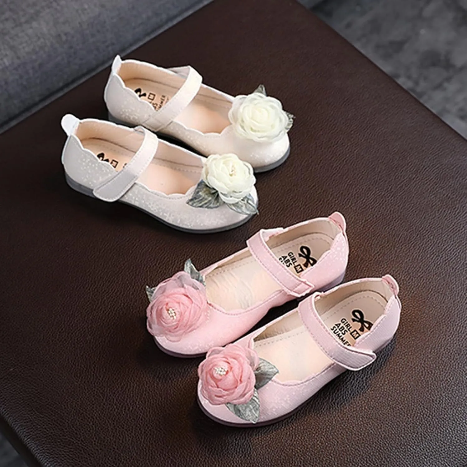 Flip Flops Girl Little/big Kids Girls' Casual Flare Print Closed Toe Low Heel Soft Rubber Sole Hook Sandals Shoes