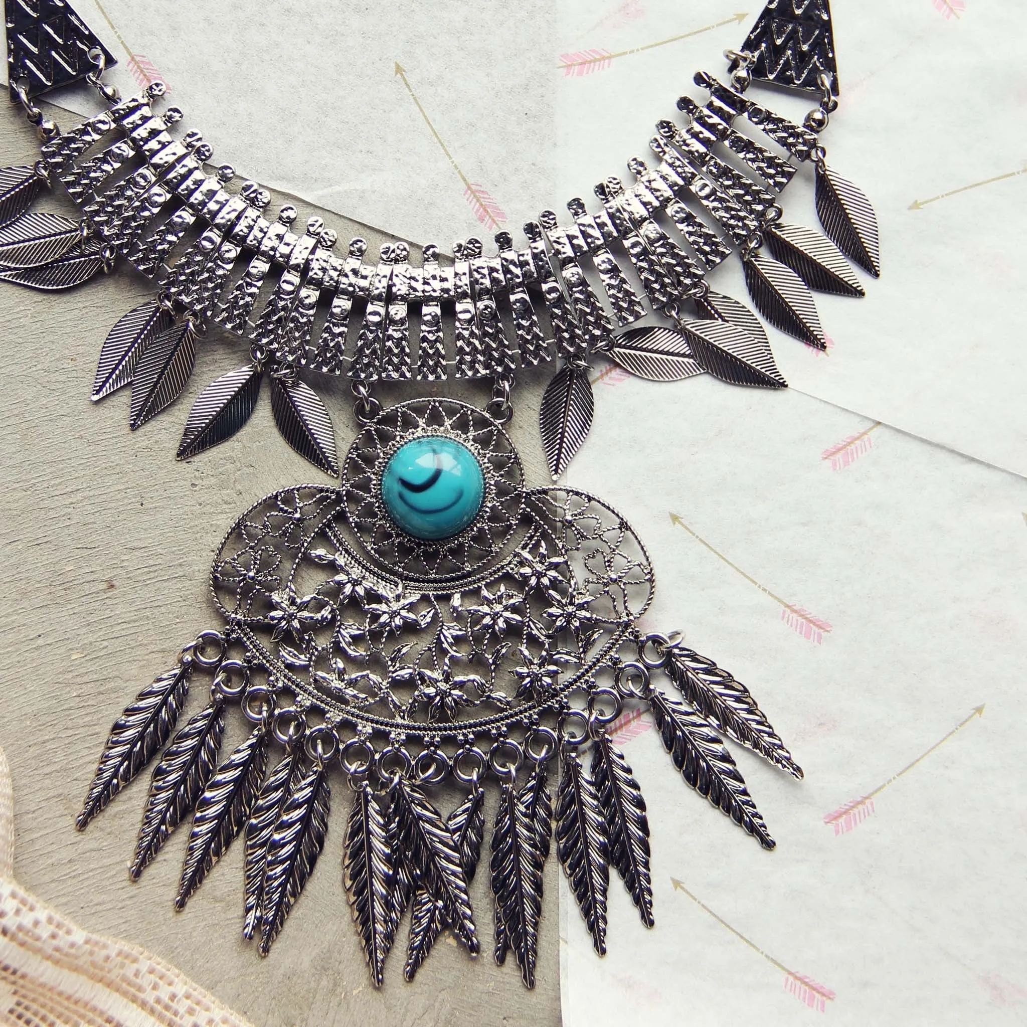 Frosted Feather Necklace
