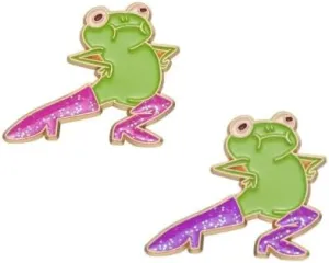 Funny frog enamel brooch High heels clown game console brooch Funny animal enamel brooch