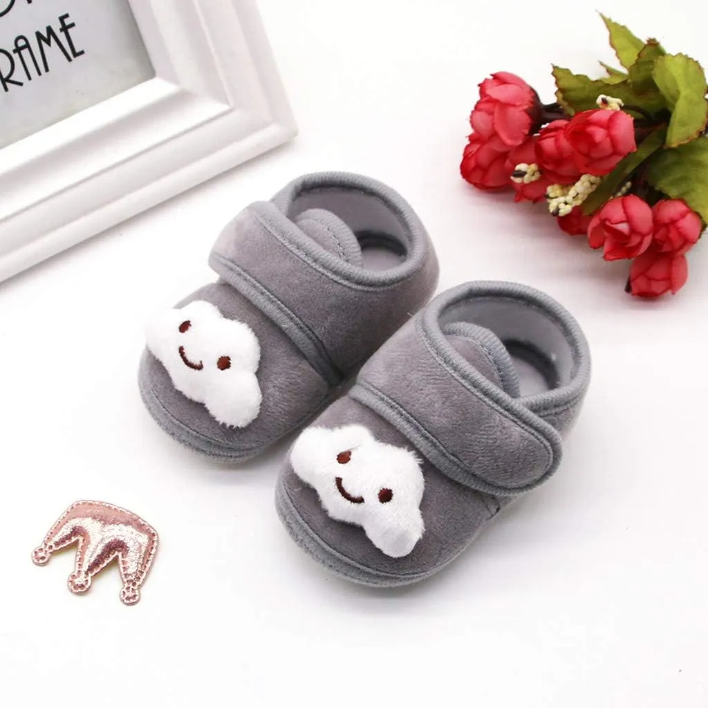 Girls Casual Shoes Stars Girls Soft Sole Infant Boots Baby Shoes Warm Winter Plush Shoes Toddler Casual Shoes