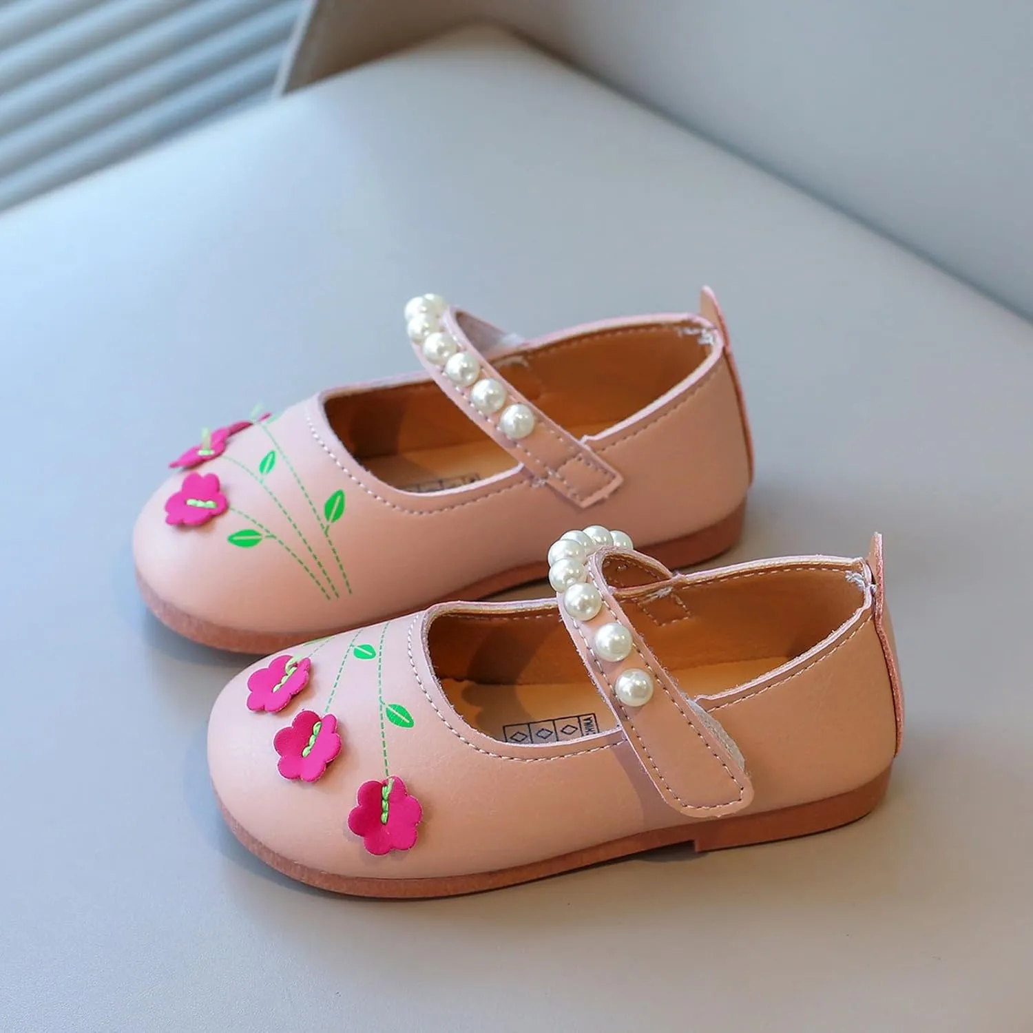 Girls Kids Dress Sandals Flower Sequins Close Toe ow Heel Ankle Shoes Toddler Summer Dance Soft Sole Cute Shoes