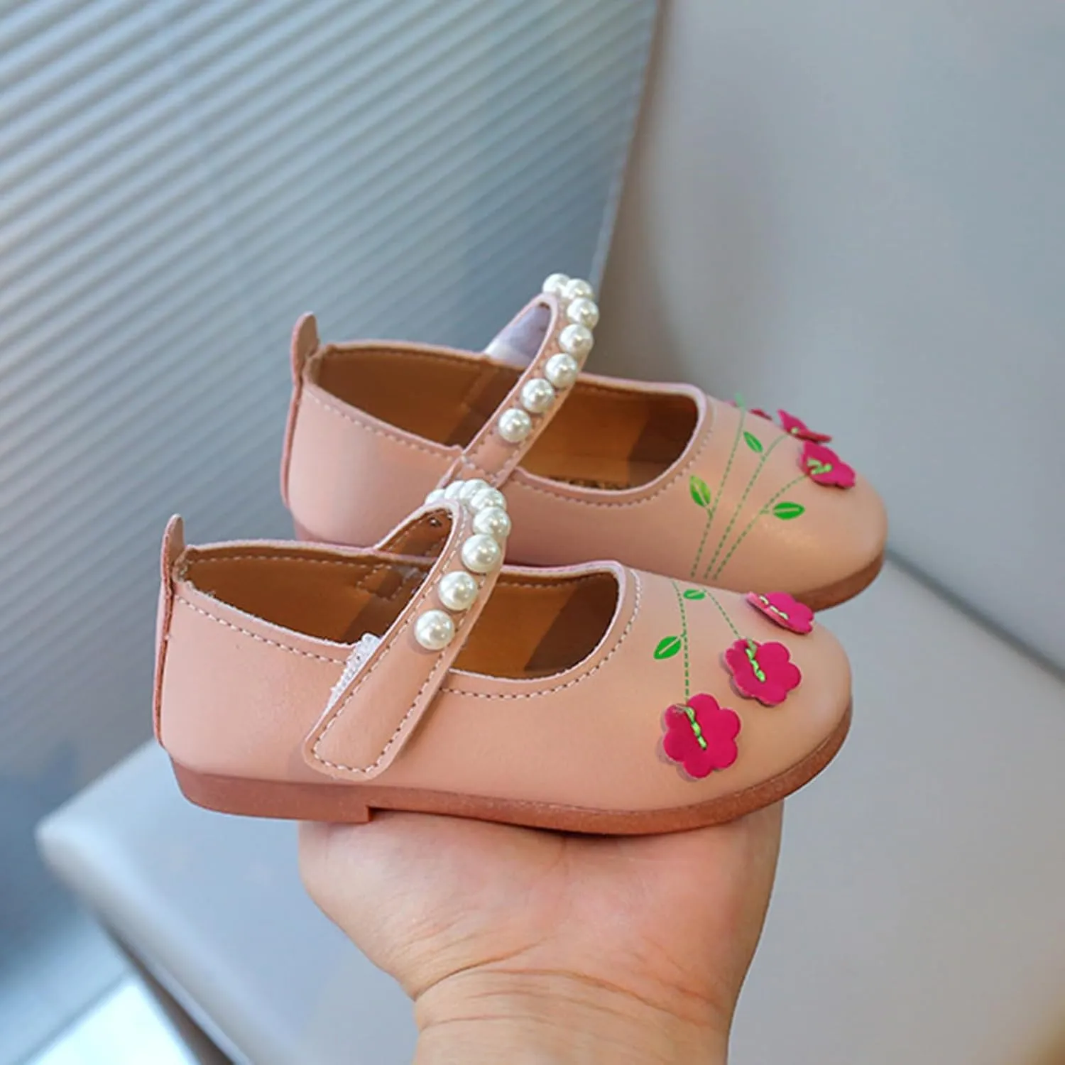 Girls Kids Dress Sandals Flower Sequins Close Toe ow Heel Ankle Shoes Toddler Summer Dance Soft Sole Cute Shoes