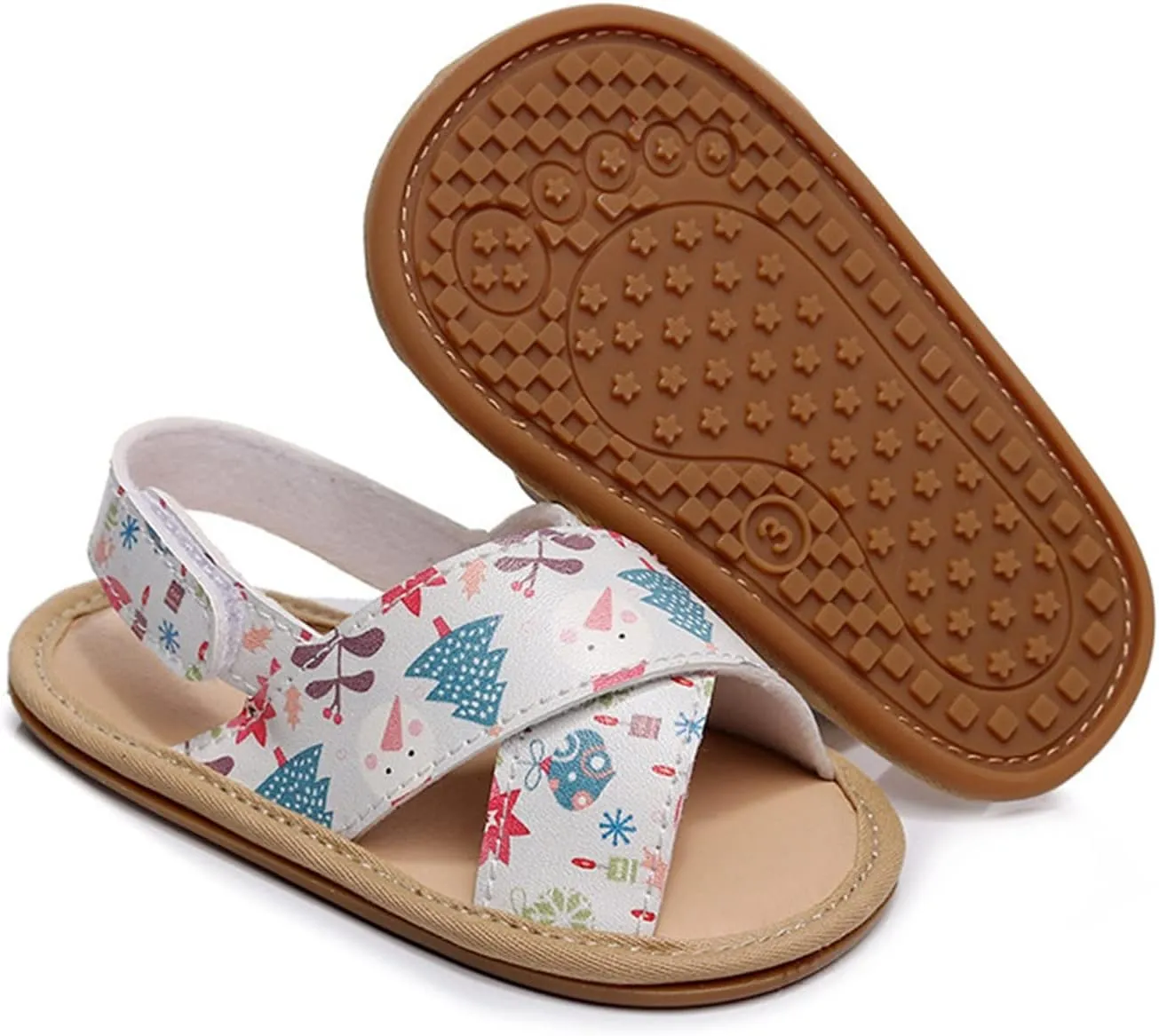 Girls Kids Flat Wide Sandals Animal Print X-Strap Ankle Barefoot Open Toe Shoes Baby Summer Casual First Walking Shoes