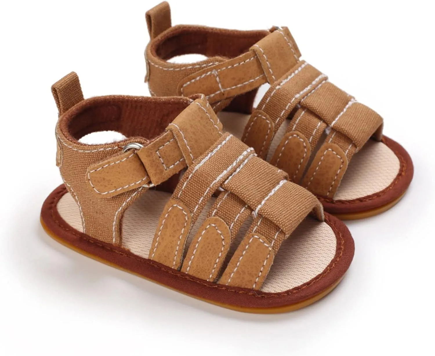 Girls Kids Gldiator Sandals Summer Open Toe Rubber Sole Shoes Baby Toddler Cotton Soft Light Flat Shoes Casual Bottom
