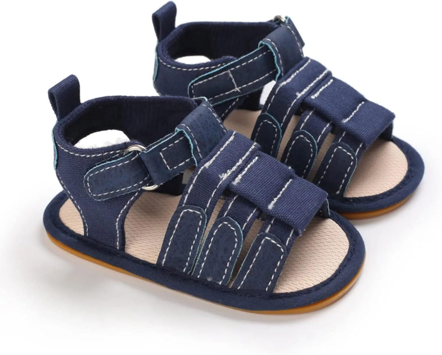 Girls Kids Gldiator Sandals Summer Open Toe Rubber Sole Shoes Baby Toddler Cotton Soft Light Flat Shoes Casual Bottom