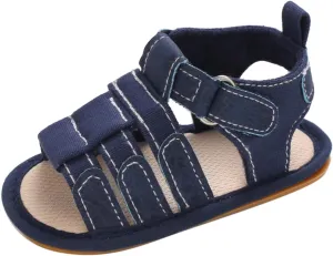 Girls Kids Gldiator Sandals Summer Open Toe Rubber Sole Shoes Baby Toddler Cotton Soft Light Flat Shoes Casual Bottom