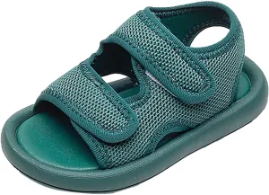 Girls Kids Memory Foam Wide Sandals Open Toe Flat Soft Summer Shoes Casual Light Comfy Soft Shower Shoes Slip On Trendy