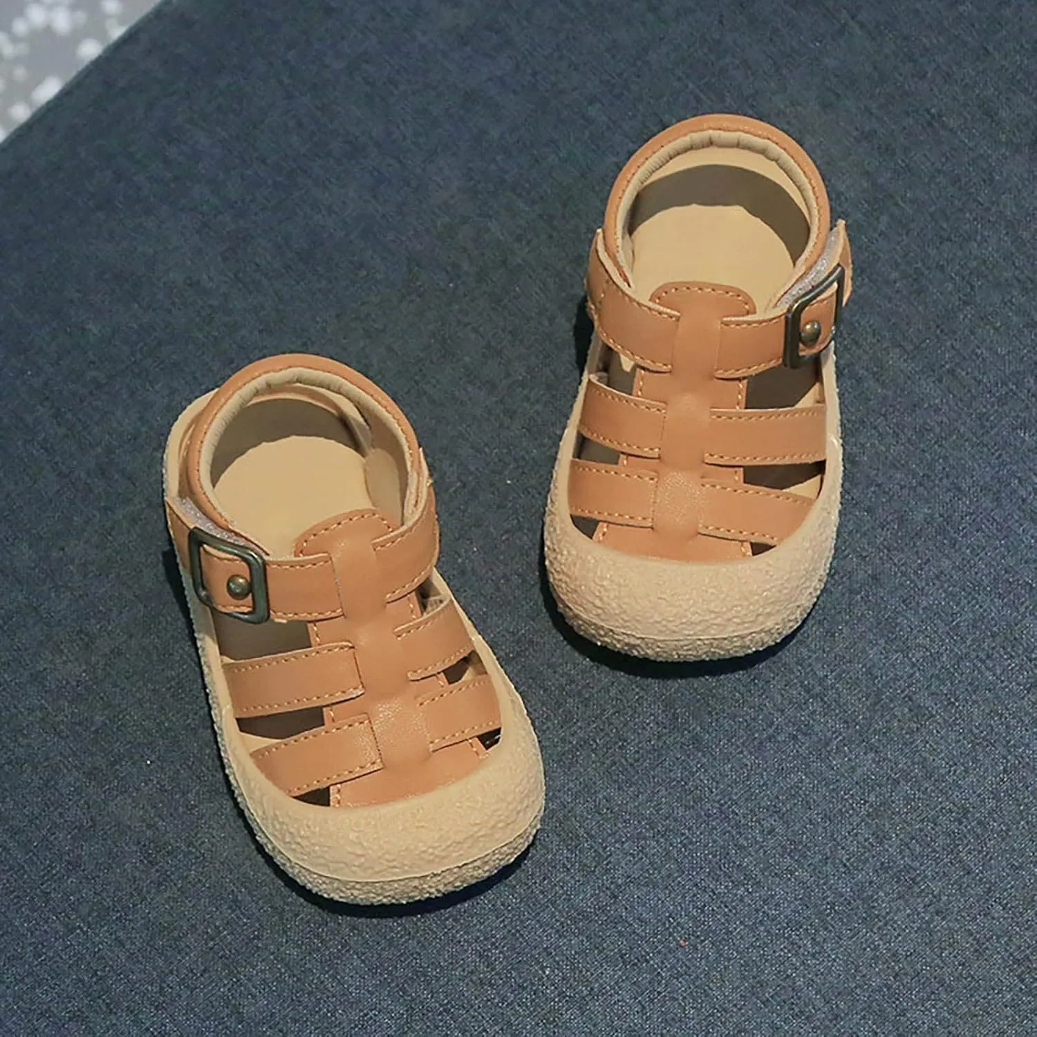 Girls Pool Shoes Summer New Soft Sole Lightweight Non Slip Kids Fashion Casual Beach Sandals (Brown, 6 Infant)