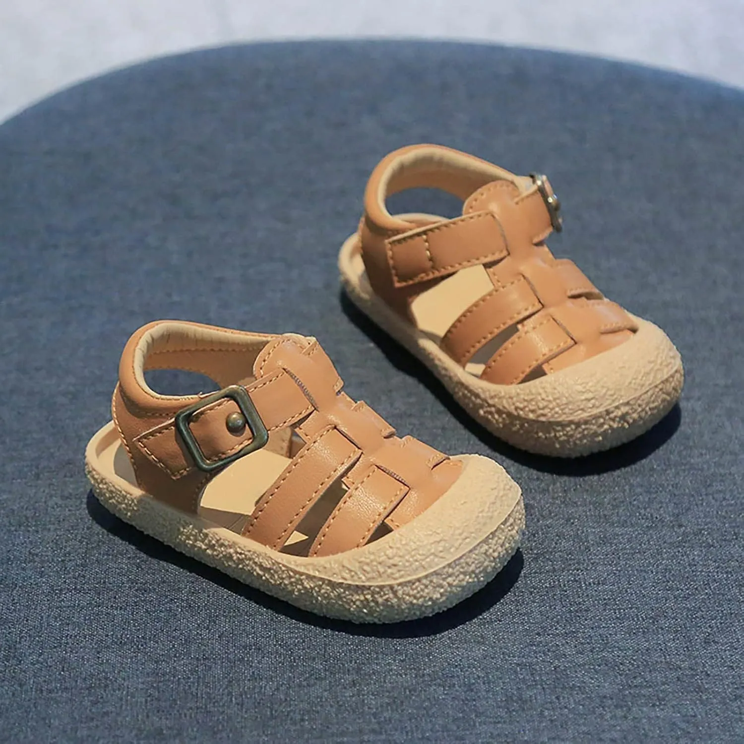 Girls Pool Shoes Summer New Soft Sole Lightweight Non Slip Kids Fashion Casual Beach Sandals (Brown, 6 Infant)