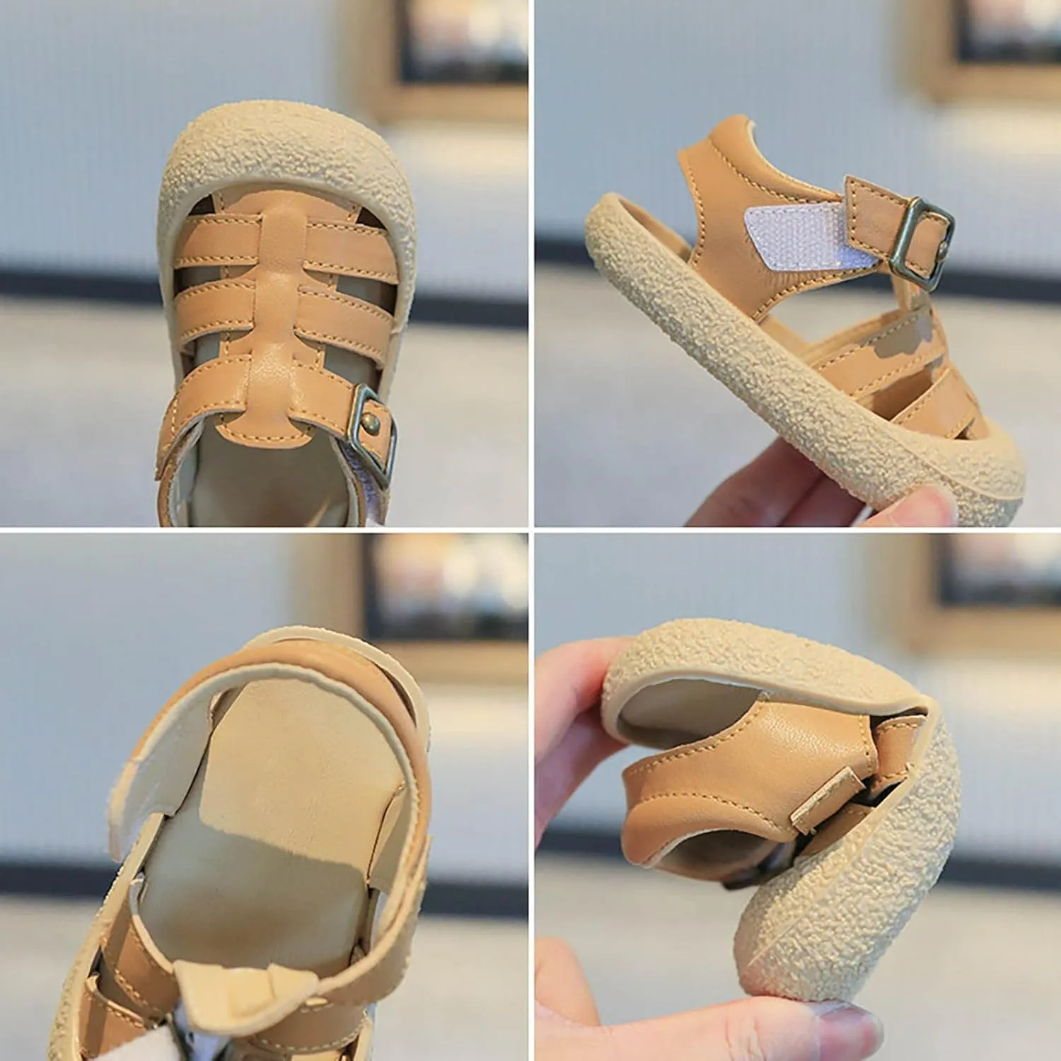 Girls Pool Shoes Summer New Soft Sole Lightweight Non Slip Kids Fashion Casual Beach Sandals (Brown, 6 Infant)