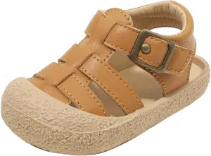 Girls Pool Shoes Summer New Soft Sole Lightweight Non Slip Kids Fashion Casual Beach Sandals (Brown, 6 Infant)
