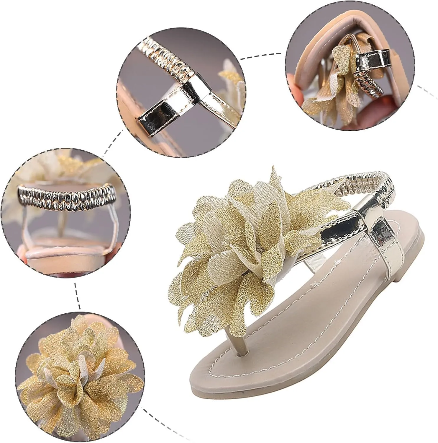 Girls Sandals Bohemian Flower Baby Shoes Fashion Soft Sole Student Sandals Dress for Girls Little
